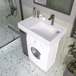 Madera Раковина над стиральной машиной Vega 80 R белая – фотография-5